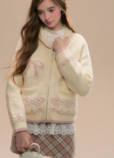 Fair Isle Bow Vintage Cardigan